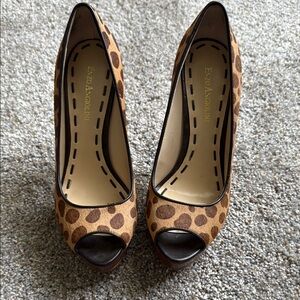 Enzo Angiolini Brown Leopard Print Heels